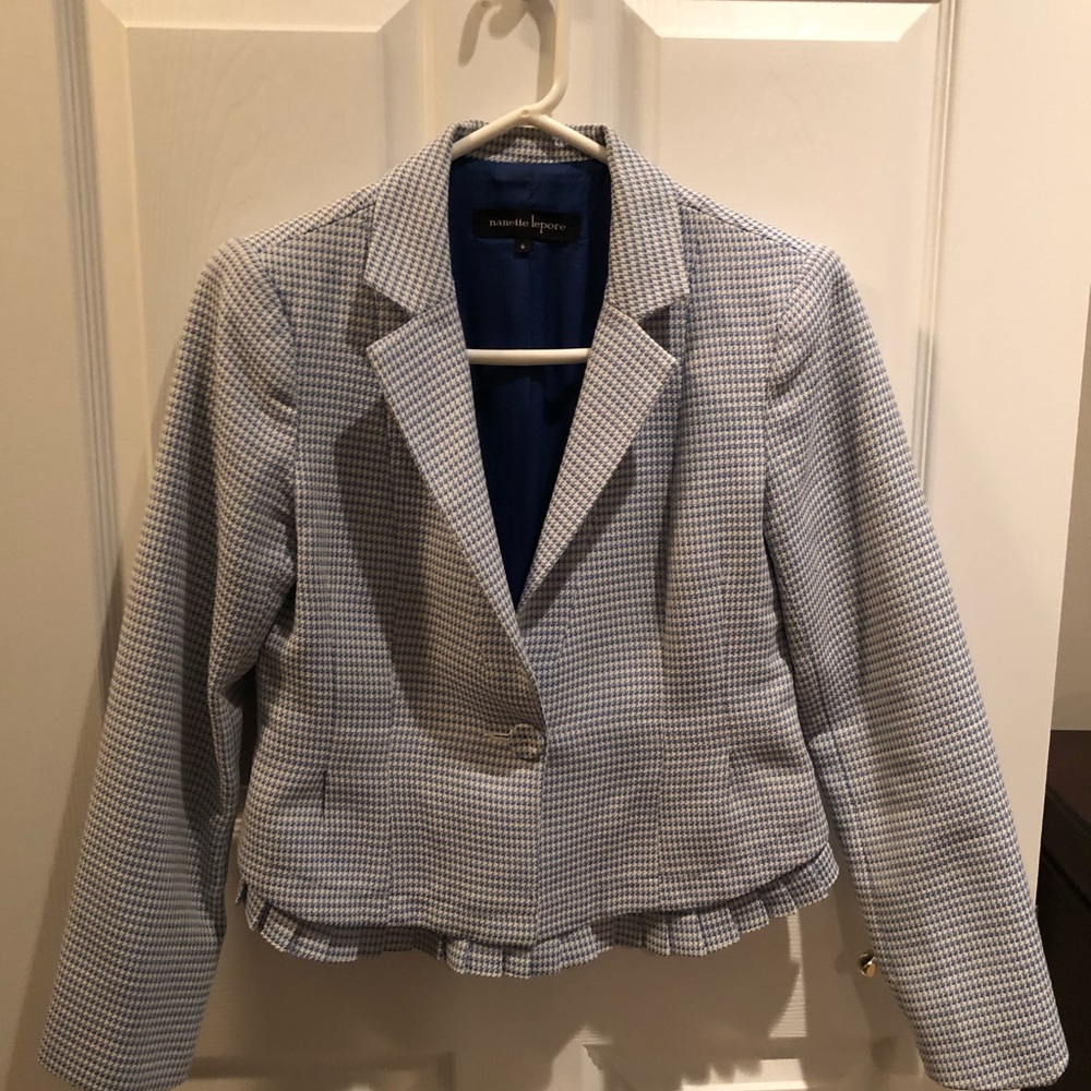 Nanette Lepore blue and white jacket S6